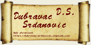 Dubravac Srdanović vizit kartica